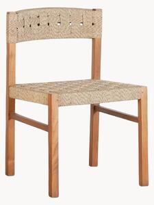 Sedia da giardino in legno di teak intrecciata a mano Cora