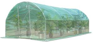 Costway Serra da giardino con tubi di acciaio 600x300x200cm, Serra per piante con 8 finastre da esterno Verde
