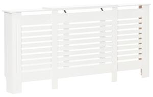 HOMCOM Copricalorifero Regolabile in Larghezza con Mensola Superiore in MDF e Legno Bianco 140-202x19x82.5cm|Aosom