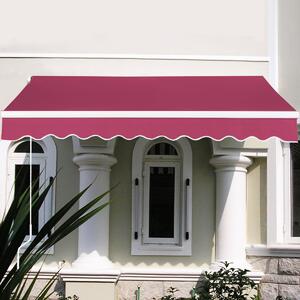 Costway Tenda da sole manuale retrattile 2x2,5m resistente ai raggi UV, tenda parasole per balcone Rosso Bordeaux