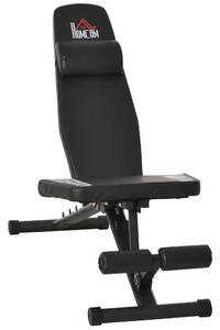 HOMCOM Panca Pesi Multifunzione per Palestra, Pieghevole e Regolabile 145x55x41-114cm - Nero|Aosom