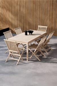 Set da pranzo da giardino in legno di teak Kenya, set da 7