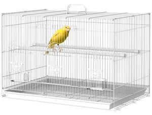PawHut Gabbia per Pappagalli in Metallo con Posatoi, Ciotole per Cibo e Maniglia, 60x41x41cm|Aosom