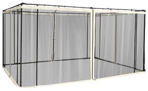 Outsunny Zanzariera per Gazebo 3x3.5m con Cerniere e Anelli, Pannelli da, 335x207cm - Nero/Beige|Aosom