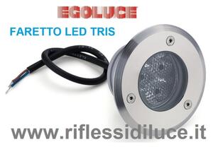 Egoluce tris faretto da incasso led 3X2W 4000°K 25°