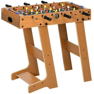 HOMCOM Calcio Balilla Compatto in Legno, Biliardino Salvaspazio con 6 Aste, 18 Giocatori e Segnapunti, 69x37x70cm|Aosom