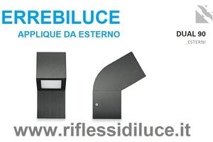 Errebiluce dual 90 lampada da parete per esterno grigio antracite