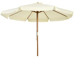 Outsunny Ombrellone da Giardino con Doppio Tettuccio, in Legno di Bambù e Poliestere, Ø325x250 cm, Beige|Aosom