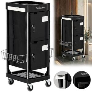 Carrello di servizio per parrucchieri X10-F con ruote, tavolino e mobiletto cassetti per tintura e salone di bellezza
