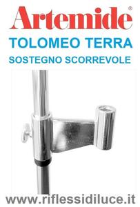 Artemide sostegno scorrevole alluminio per Tolomeo terra