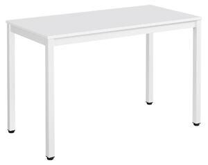 Tavolo rettangolare per cucina e ufficio TESSA 120x60, bianco, con gambe in metallo