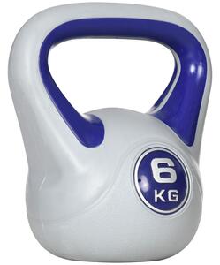 HOMCOM Kettlebell in PU con Sabbia 6Kg, Fondo Piatto, Maniglia Liscia Anti-Sfregamento, Viola | Aosom