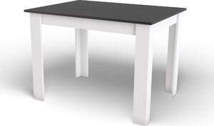 Tavolo da pranzo nero con gambe bianche MADO 120x80