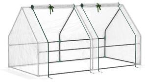 Outsunny Serra a tunnel da Giardino con struttura tubolare, Copertura in PE Rinforzato e Telaio in Acciaio, 180x90x90cm, Bianco | Aosom Italy