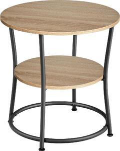 Tavolino sonoma rotondo 55x55 cm legno metallo tavolino loft