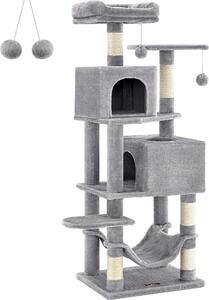 Graffiatoio per gatti 49X40X155 cm Grigio chiaro