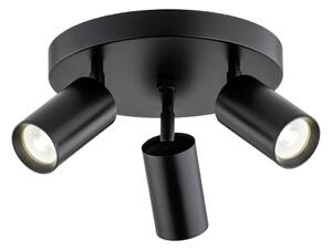 Argon Faretto da soffitto Sado in acciaio nero orientabile a 3 luci rotonde