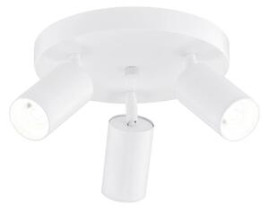 Argon Faretto da soffitto Sado, bianco, acciaio, orientabile, a 3 luci, rotondo