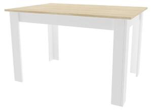 Tavolo da pranzo bianco con piano in rovere sonoma MADO 120x80