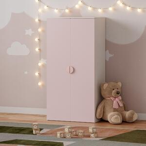 Armadio per bambini 'Sandnes' a 2 ante 123 x 60 x 40 cm bianco/rosa