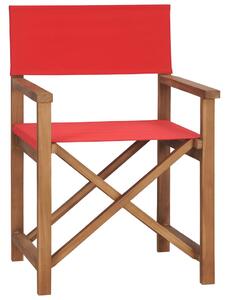 Sedia da regista in legno massello di teak rosso