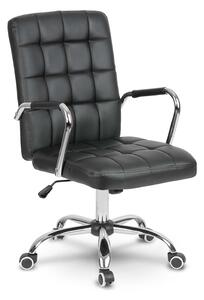 Sedia Da Ufficio In Pelle Benton Nera