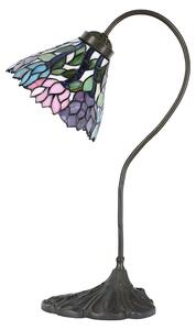Lampada da tavolo Clayre & Eef, stile Tiffany, diametro 20 cm, altezza 51 cm, attacco E14, max 1x40W, colore viola, materiale: metallo