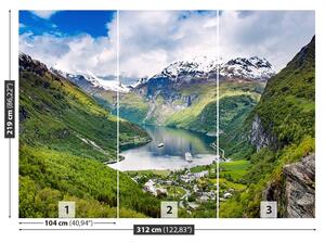 Carta da parati Norvegia fiordo 104x70 cm