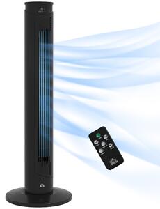 HOMCOM Ventilatore a Torre 45W a 4 Modalità e 3 Velocità con Timer da 12h, in ABS, Ø31.5x93 cm, Nero|Aosom
