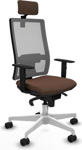 Sedia da ufficio Piqueras y Crespo, modello 1D026N2, color marrone scuro