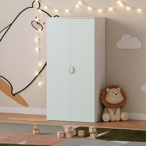Armadio per bambini 'Sandnes' a 2 ante 123 x 60 x 40 cm Bianco/verde menta