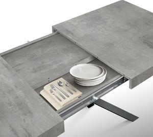 Tavolo FORTE DEI MARMI grigio cemento allungabile con base antracite 140×90 cm – 220×90 cm