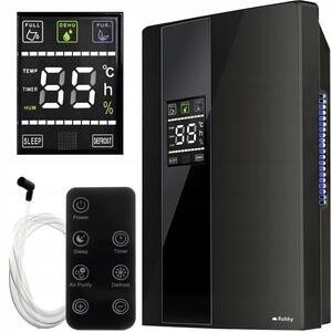2v1 90w deumidificatore e purificatore d'aria LCD - Assorbitore di umidità 1.8L Nero