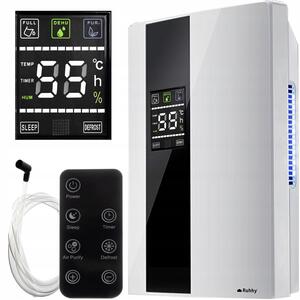 2v1 90w deumidificatore e purificatore d'aria LCD - Assorbitore di umidità 1,8L White