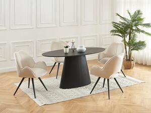 Sedia girevole con braccioli in Tessuto e Metallo Nero Beige - Lotto di 6 - GULSUN della Maison Céphy