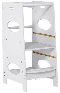 HOMCOM Torre Montessoriana per Bambini 3-6 Anni con Altezza Regolabile in MDF, 40x50x90cm, Grigio