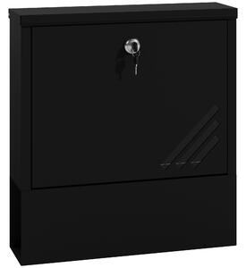 HOMCOM Cassetta Postale a Muro in Metallo con Finestrella e Serratura, 30x8.5x32.5 cm, Grigio Carbone