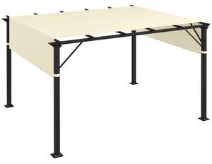 Copertura per Gazebo Pergola 488x122 cm con Tasche e Cinghie in Poliestere Bianco Crema