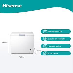 Congelatore orizzontale a libera installazione 248 litri E 84,70x96,30