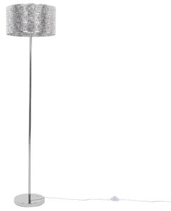 Lampada da terra in metallo argentato 147 cm con paralume in stile marocchino Beliani