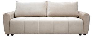 Divano letto 3 posti in tessuto ciniglia beige FOLDY