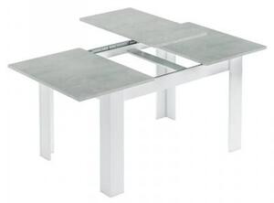 Tavolo per sala da pranzo estensibile, color cemento e bianco artik, Misure 140 x 78 x 90 cm