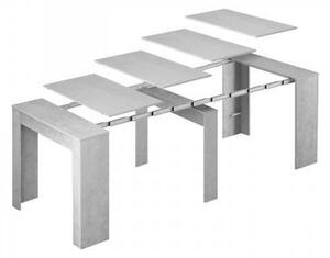 Consolle tavolo multifunzione allungabile colore grigio cemento, Misure 90 x 78 x 51 cm
