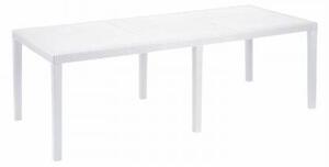 Tavolo rettangolare allungabile da esterno, Made in Italy, colore bianco, Misure 150 x 72 x 90 cm (allungabile fino a 220 cm)