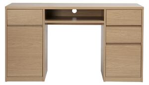 Scrivania con contenitori finitura legno chiaro rovere L140 cm JEREMIAH