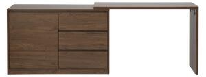 Scrivania modulabile finitura legno scuro noce L110-200.5 cm CONRAD