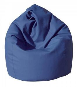 Pouf a sacco elegante, colore blu, Misure 80 x 120 x 80 cm