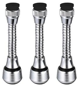 Set di rubinetti per cucina, composto da 3 pezzi, in acciaio inossidabile, girevole a 360°, resistente agli schizzi, ideale per la cucina