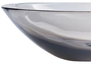 Lavabo da appoggio Superficie solida nero 340 x 360 mm Lavello da bagno semitrasparente Beliani