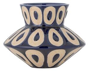 Vaso blu in gres fatto a mano (altezza totale 12 cm) Bashir – Bloomingville
